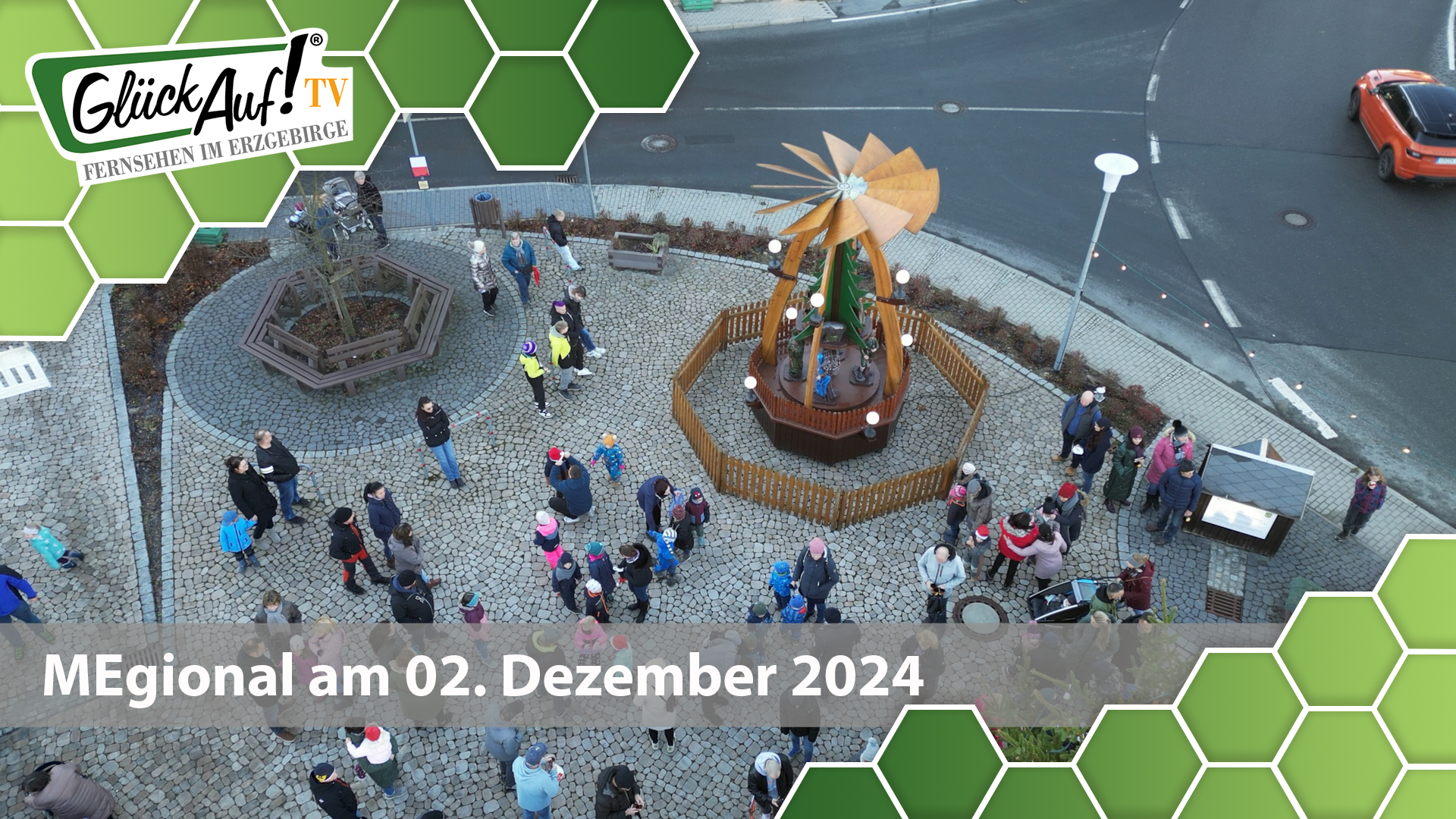 MEgional am 02. Dezember 2024 mit Bildern vom Pyramiden anschieben in Venusberg