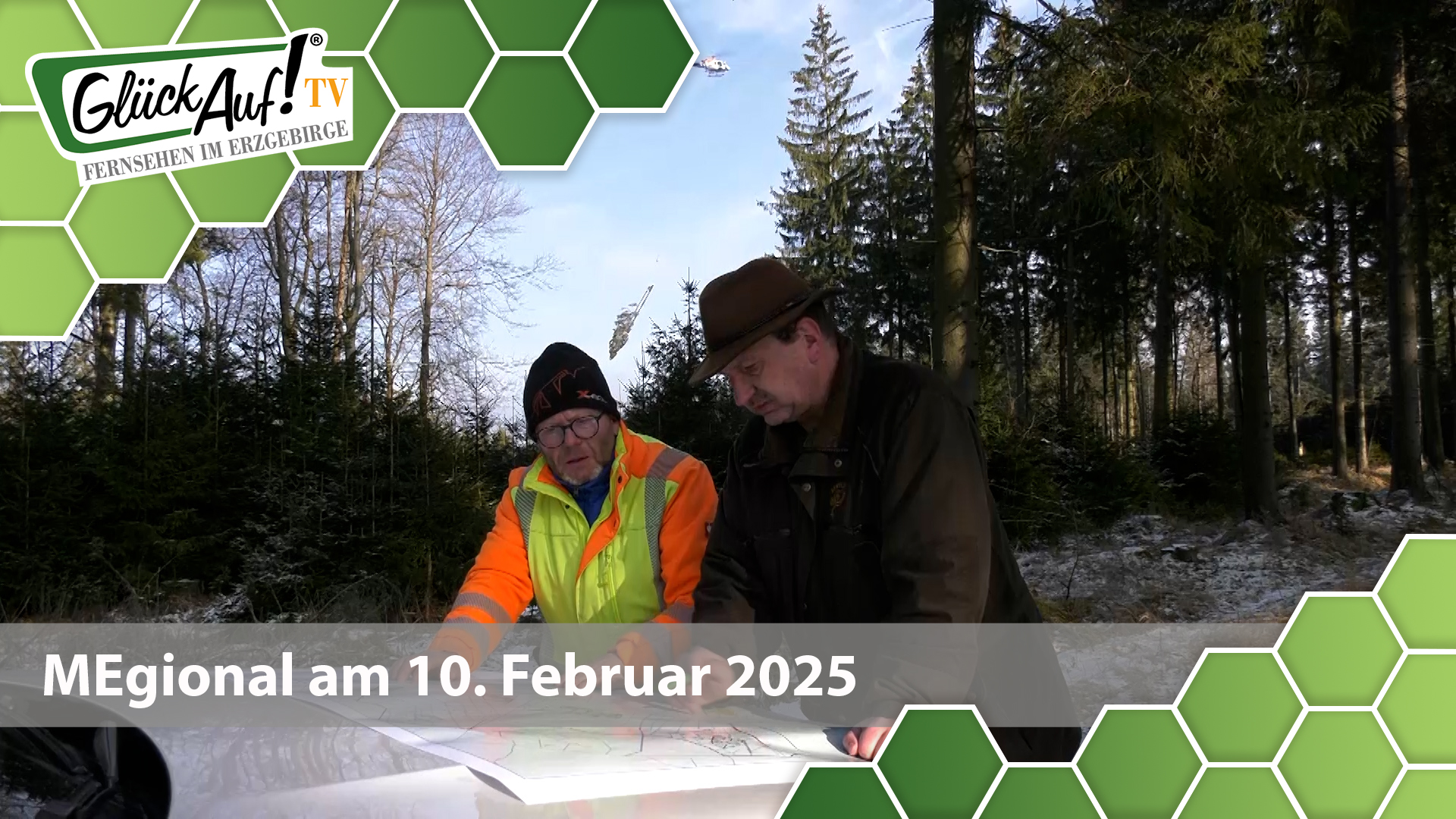 MEgional am 10. Februar 2025 mit Bildern von Fliegendem Holz auf dem Erzgebirgskamm