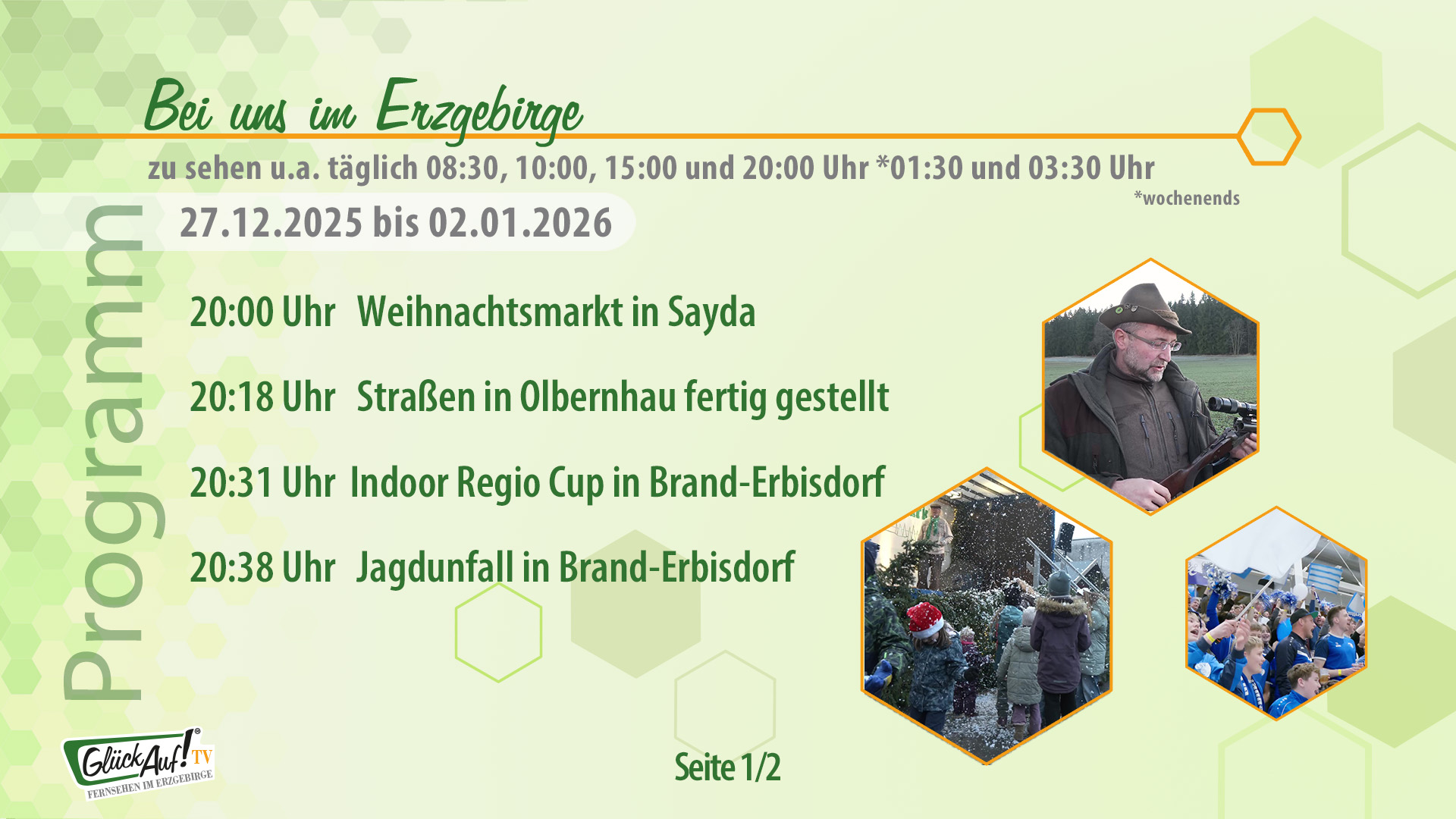 Bei uns im Erzgebirge für die 1. Kalenderwoche vom 27. Dezember 2025 bis 02. Januar 2026 Bei uns im Erzgebirge für die 1. Kalenderwoche vom 27. Dezember 2025 bis 02. Januar 2026