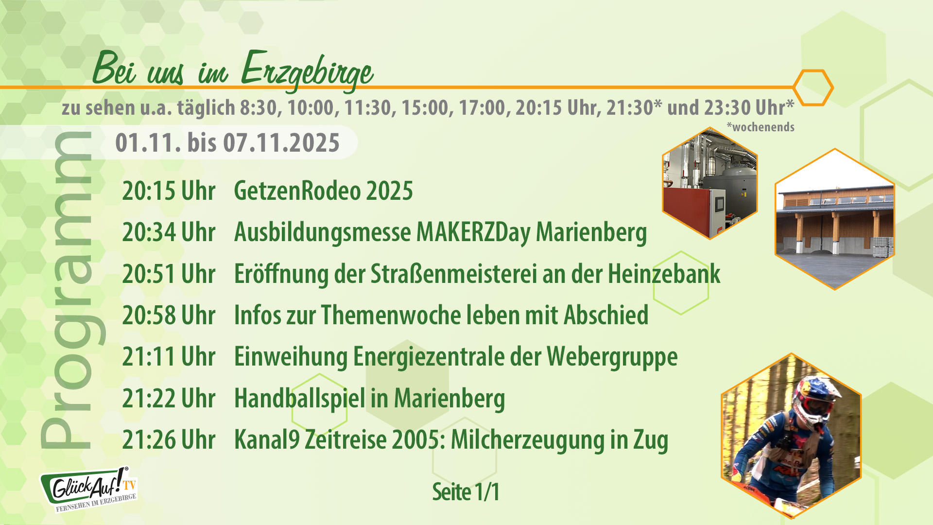 Bei uns im Erzgebirge für die 45. Kalenderwoche vom 01.  bis 07. November 2025